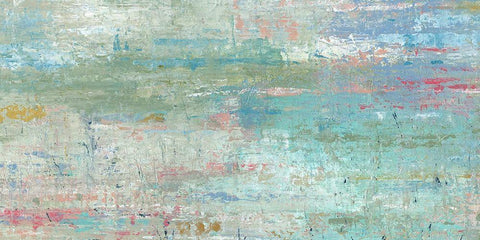 Pastel Watergarden White Modern Wood Framed Art Print with Double Matting by Robinson, Carol