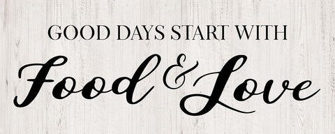 Food and Love White Modern Wood Framed Art Print with Double Matting by CAD Designs