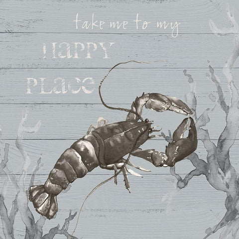 Seaside Sentiment III Black Modern Wood Framed Art Print by Robinson, Carol