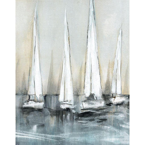 Point of Sail II White Modern Wood Framed Art Print by Jill, Susan