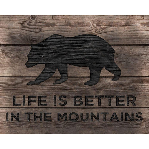 Better in the Mountains White Modern Wood Framed Art Print by CAD Designs
