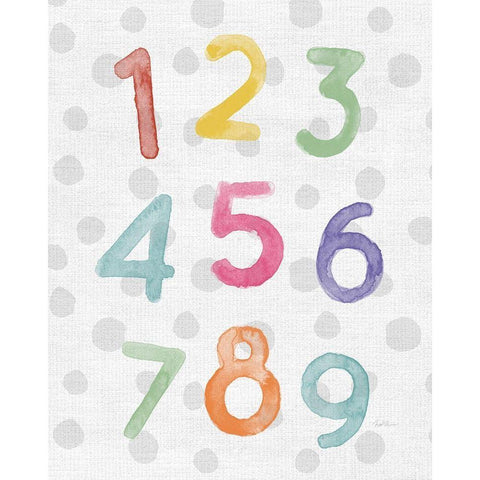 Watercolor Numbers Gold Ornate Wood Framed Art Print with Double Matting by Carpentieri, Natalie