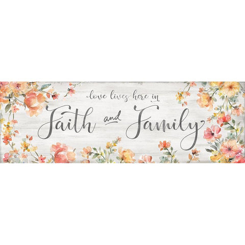 Faith and Family Gold Ornate Wood Framed Art Print with Double Matting by Robinson, Carol