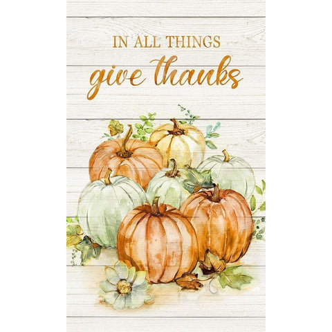 In All Things Give Thanks Black Modern Wood Framed Art Print with Double Matting by Nan