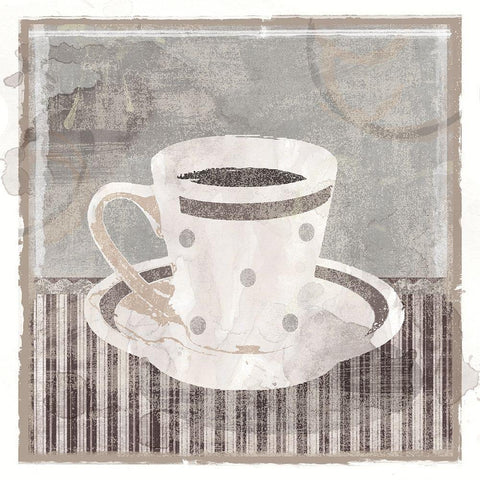 Simple Cup I White Modern Wood Framed Art Print with Double Matting by Robinson, Carol