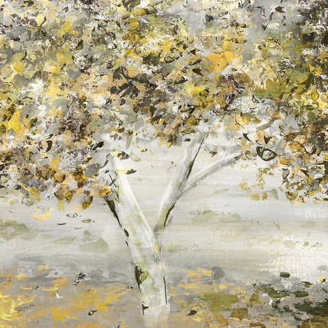 Twinkling Trees Black Modern Wood Framed Art Print by Craven, Katrina