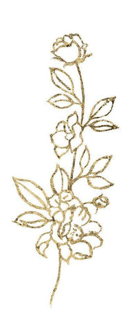 Gilded Silhouette Botanical I White Modern Wood Framed Art Print with Double Matting by Tava Studios