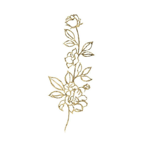 Gilded Silhouette Botanical I Black Modern Wood Framed Art Print with Double Matting by Tava Studios