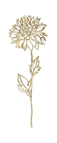 Gilded Silhouette Botanical II White Modern Wood Framed Art Print with Double Matting by Tava Studios