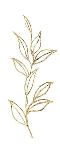 Gilded Silhouette Botanical III White Modern Wood Framed Art Print with Double Matting by Tava Studios