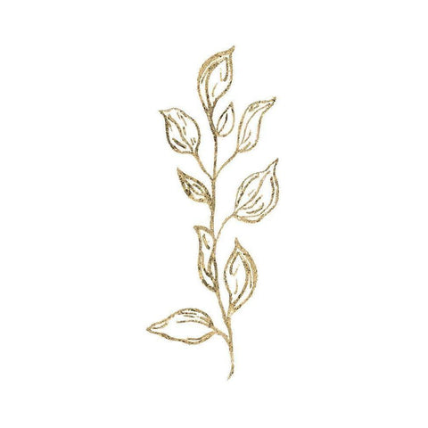Gilded Silhouette Botanical IV Black Modern Wood Framed Art Print with Double Matting by Tava Studios