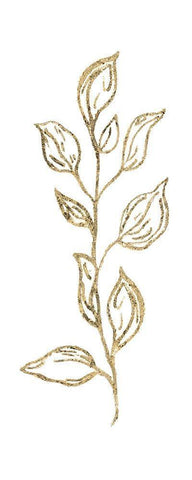 Gilded Silhouette Botanical IV White Modern Wood Framed Art Print with Double Matting by Tava Studios