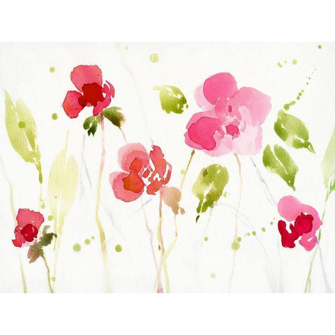 Watery Impatiens I Black Modern Wood Framed Art Print with Double Matting by Swatland, Katie