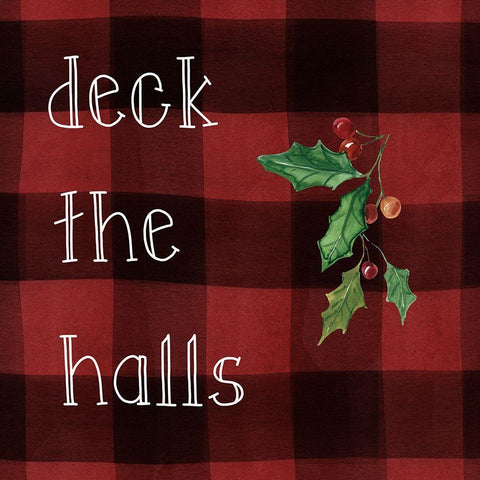 Deck the Halls White Modern Wood Framed Art Print with Double Matting by Robinson, Carol