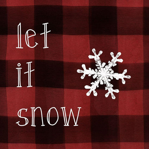 Let It Snow Black Ornate Wood Framed Art Print with Double Matting by Robinson, Carol