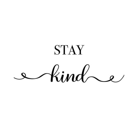 Stay Kind Black Modern Wood Framed Art Print by CAD Designs