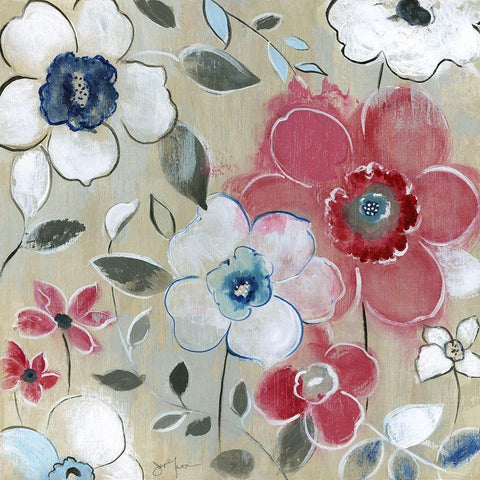 Happy Field White Modern Wood Framed Art Print by Tava Studios