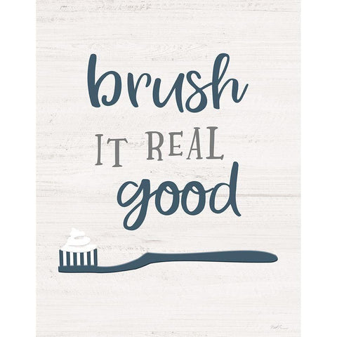 Brush it White Modern Wood Framed Art Print by Carpentieri, Natalie