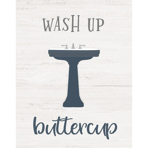 Wash Up Buttercup White Modern Wood Framed Art Print by Carpentieri, Natalie