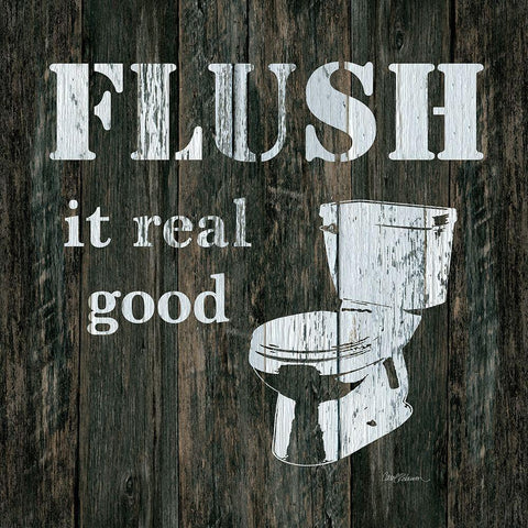 Flush it Real Good White Modern Wood Framed Art Print with Double Matting by Robinson, Carol