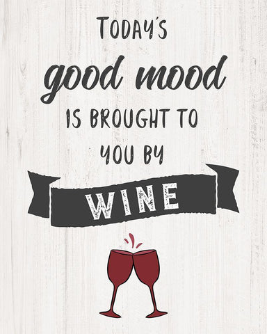 Good Mood Wine Black Ornate Wood Framed Art Print with Double Matting by CAD Designs