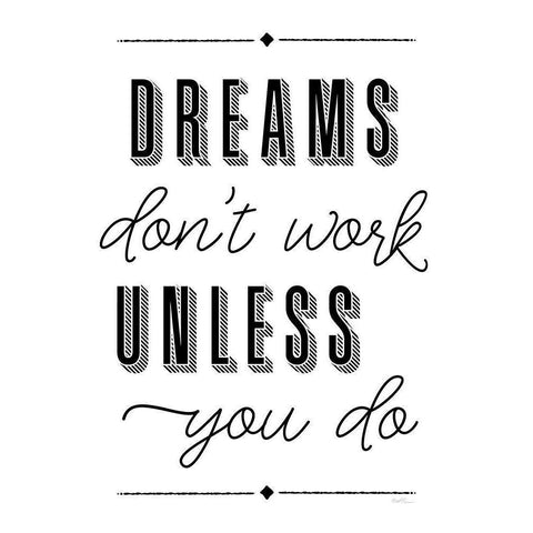 Dreams Work Black Modern Wood Framed Art Print with Double Matting by Carpentieri, Natalie