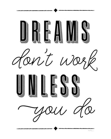 Dreams Work White Modern Wood Framed Art Print with Double Matting by Carpentieri, Natalie