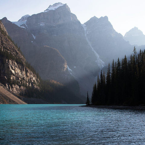 Lake Moraine White Modern Wood Framed Art Print by Robinson, Carol