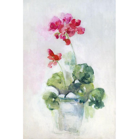 Soft Geranium I White Modern Wood Framed Art Print by Swatland, Sally