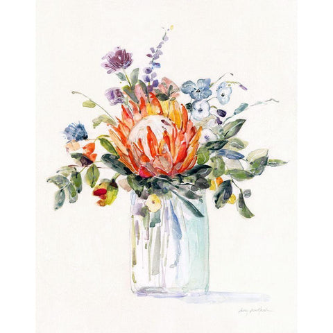 Pretty Protea II White Modern Wood Framed Art Print by Swatland, Sally