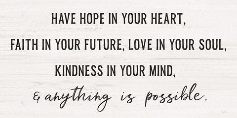 Have Hope White Modern Wood Framed Art Print with Double Matting by Carpentieri, Natalie