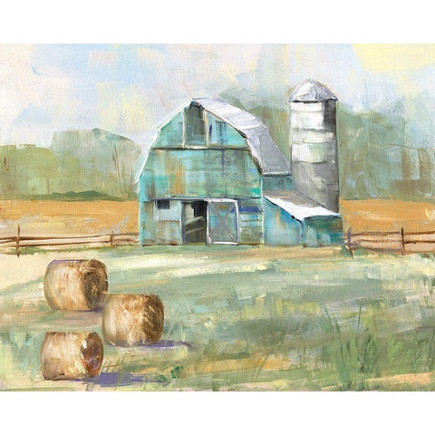 Country Sunrise White Modern Wood Framed Art Print by Swatland, Sally