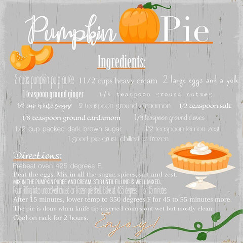 Pumpkin Pie Black Ornate Wood Framed Art Print with Double Matting by Santiago, Daniela