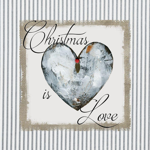 Christmas is Love White Modern Wood Framed Art Print by Robinson, Carol