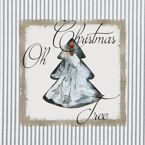 Oh Christmas Tree Black Modern Wood Framed Art Print with Double Matting by Robinson, Carol