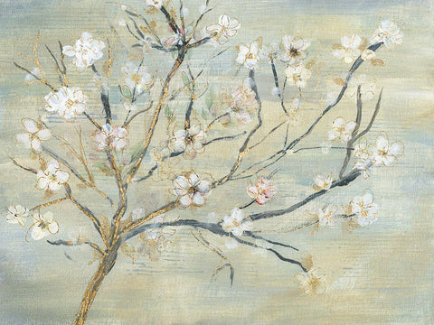 Blossoms And Spring Rain White Modern Wood Framed Art Print with Double Matting by Jill, Susan