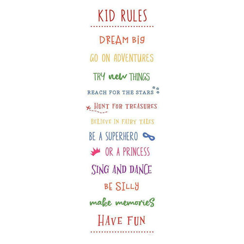 Kids Rules Black Modern Wood Framed Art Print with Double Matting by Carpentieri, Natalie