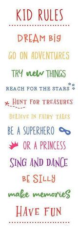 Kids Rules Black Ornate Wood Framed Art Print with Double Matting by Carpentieri, Natalie