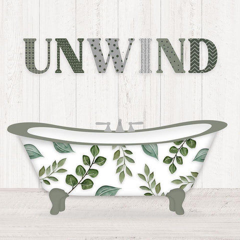 Bath Greenery I Black Ornate Wood Framed Art Print with Double Matting by Carpentieri, Natalie