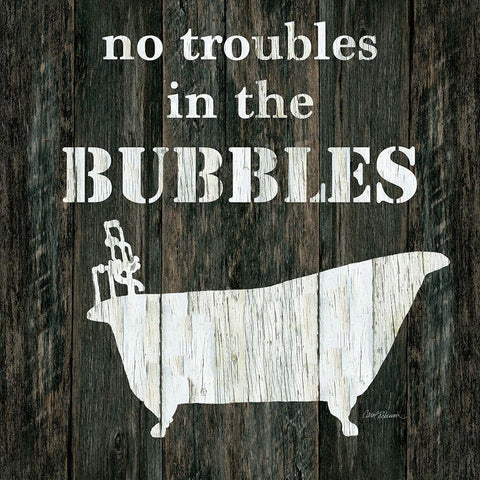 No Troubles White Modern Wood Framed Art Print with Double Matting by Robinson, Carol