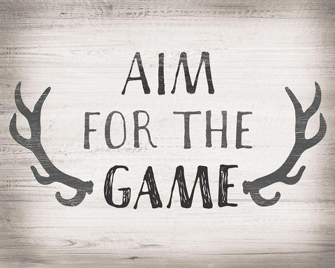 Aim Game White Modern Wood Framed Art Print with Double Matting by Designs, CAD