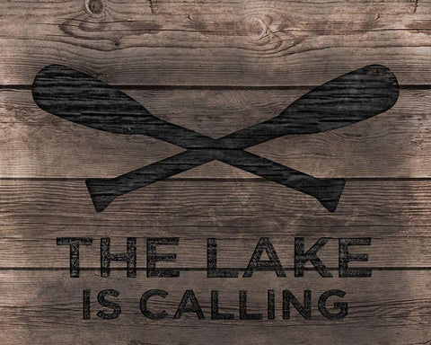 Lake is Calling White Modern Wood Framed Art Print with Double Matting by CAD Designs