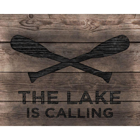 Lake is Calling Black Modern Wood Framed Art Print by CAD Designs