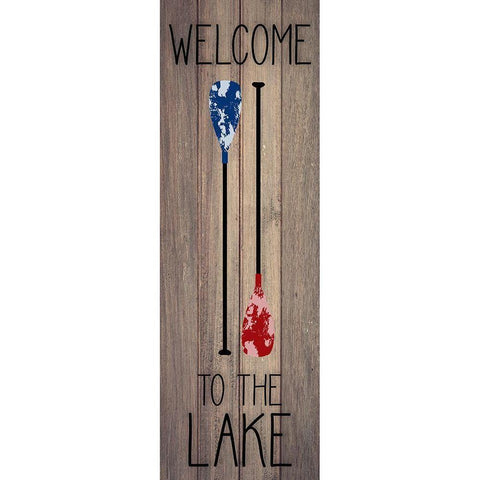 Welcome to the Lake Gold Ornate Wood Framed Art Print with Double Matting by Santiago, Daniela