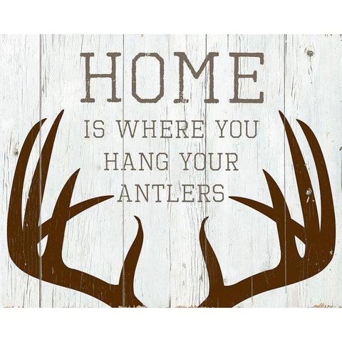 Hang Your Antlers Gold Ornate Wood Framed Art Print with Double Matting by Santiago, Daniela