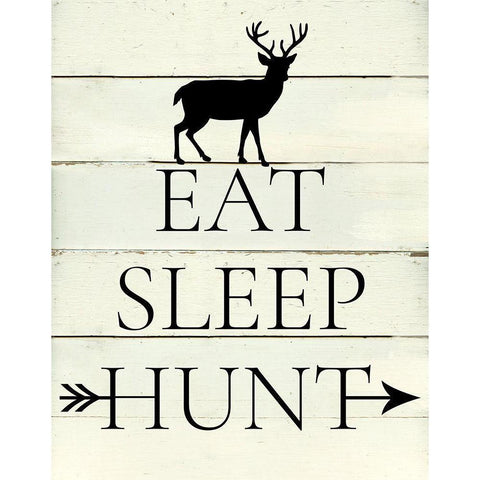 Eat Sleep Hunt White Modern Wood Framed Art Print by Robinson, Carol