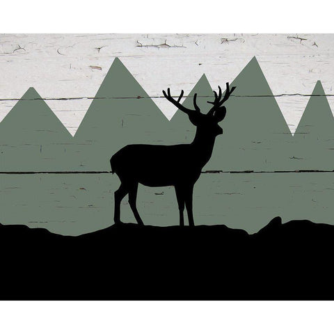 Mountain Deer Gold Ornate Wood Framed Art Print with Double Matting by Craven, Katrina