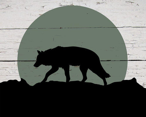 Mountain Wolf Black Ornate Wood Framed Art Print with Double Matting by Craven, Katrina