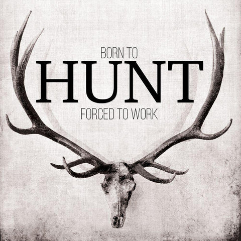 Born to Hunt Black Modern Wood Framed Art Print by Butler, John