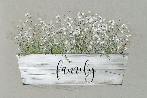 Bouquet of Grace Bucket Family White Modern Wood Framed Art Print with Double Matting by Finn, Livi